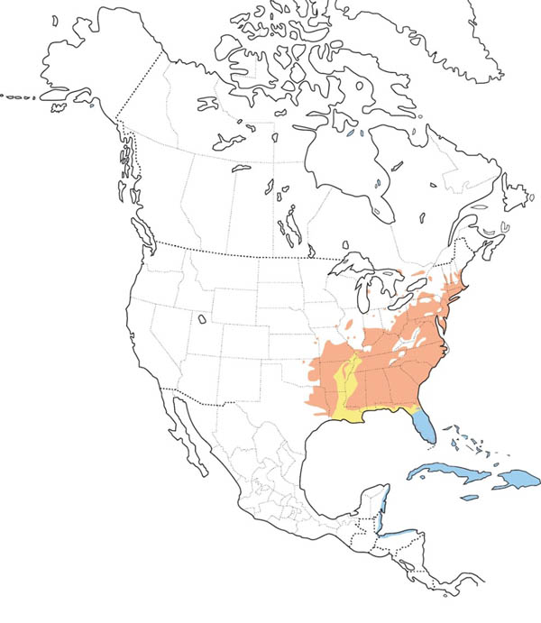 Prairie Warbler map